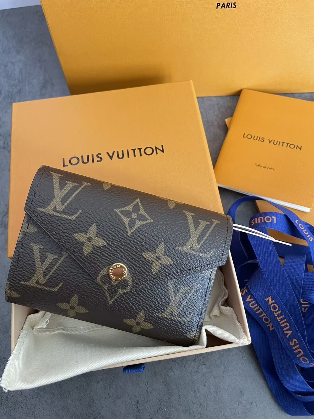 Louis Vuitton Monogram Canvas Card & Key Holder in Brown and Gold